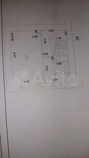 1-к. квартира, 30,7 м², 1/5 эт.