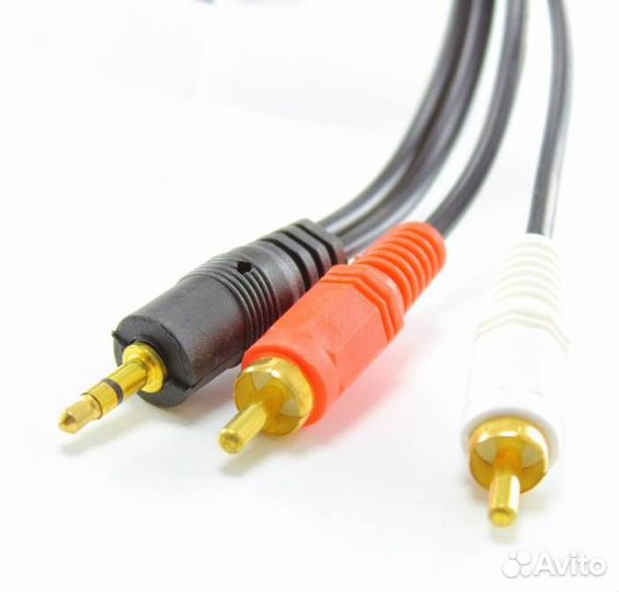 Кабель 3.5мм x 2 RCA 5м золото (нитрид титана) тол