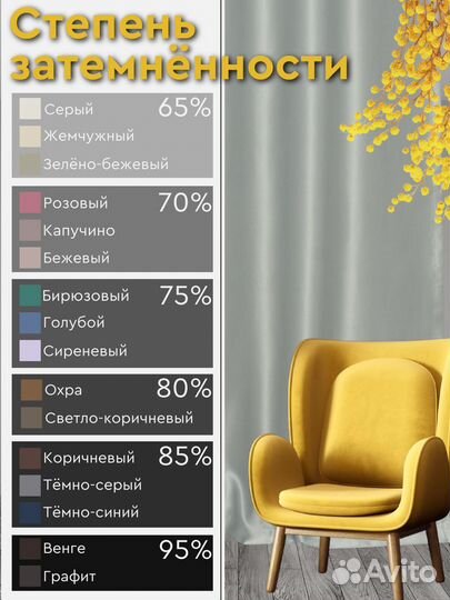 Шторы блэкаут серые