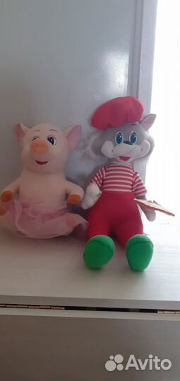 Мягкие игрушки Кот и Свинка. Кот говорящий