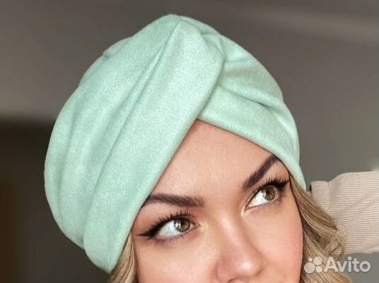 Чалма из эко замши в цвете мята