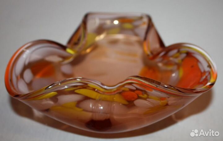 Вазочка гутное стекло СССР