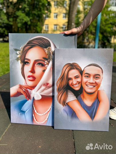 Портрет по фото, печать на холсте