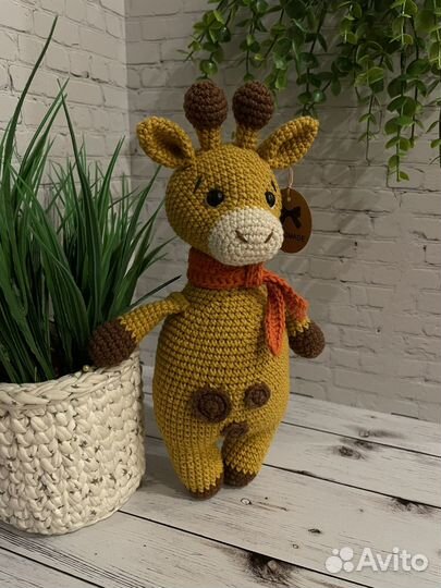 Жирафик мягкая игрушка вязанная