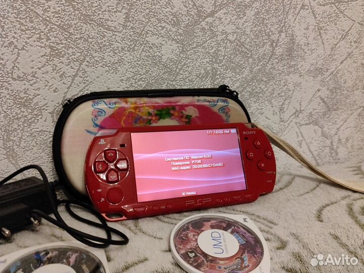 Sony PSP 2006 Deep Red Гонконг 64Гб редкие игры
