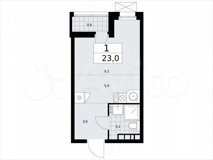 Квартира-студия, 23 м², 5/17 эт.