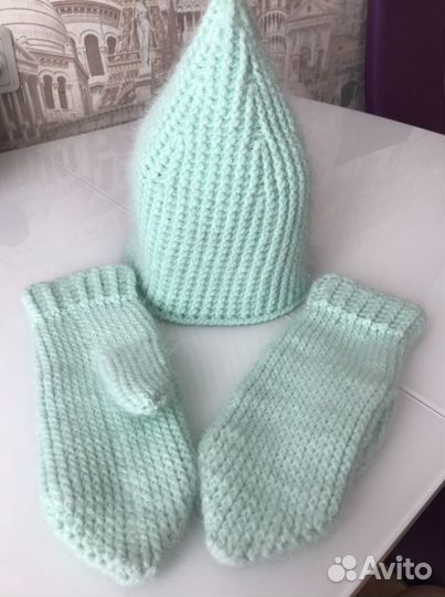 Шапка, варежки, манишка