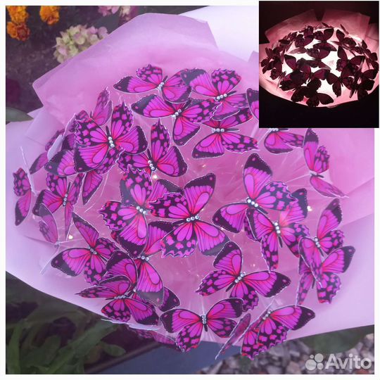 Букет из бабочек в коробке