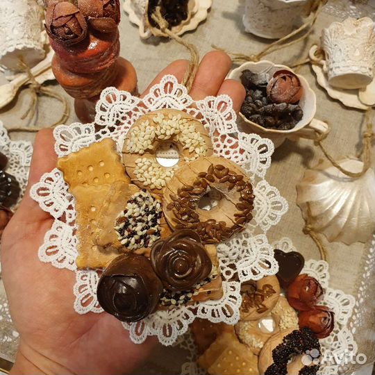 Набор елочных украшений 12 шт. Ручная работа