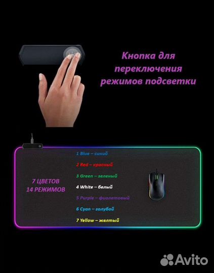Коврик для мыши с RGB подсветкой