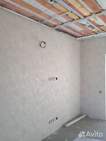 Шпаклевка стен, поклейка обоев