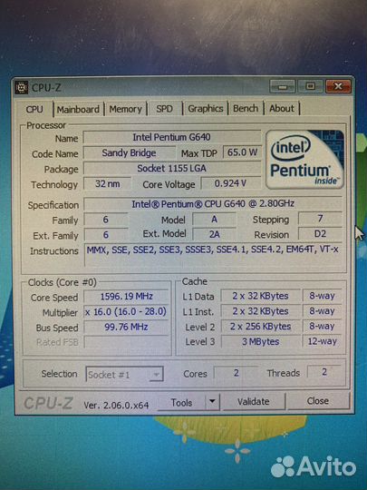 Процессор intel pentium G640