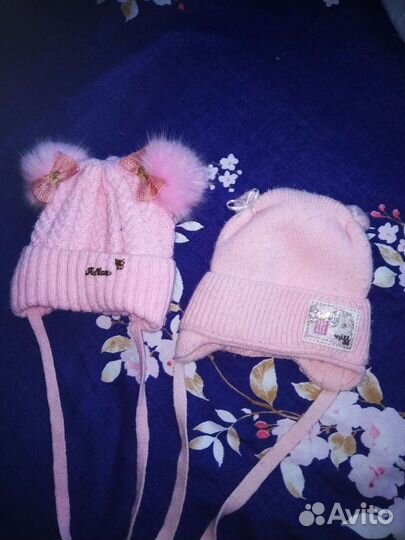 Детские шапочки для девочек до года