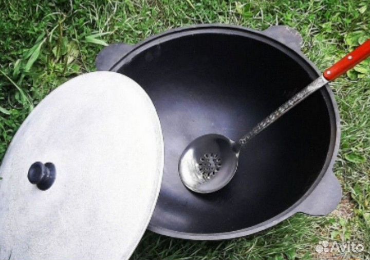 Казан чугунный узбекский с крышкой