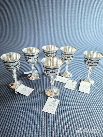 Серебряные рюмки 875-й пробы Кубачи