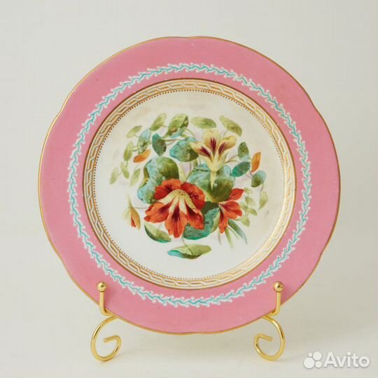 Тарелка Роспись цветы Англия середина 19 в