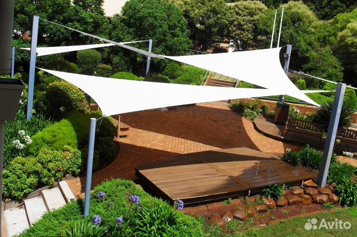 Теневые паруса, навесы, тенты из пвх на заказ