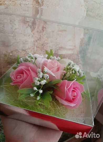 Букет роз из мыла