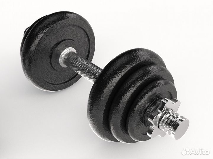 Набор гантелей и штанга unixfit в кейсе 50 кг