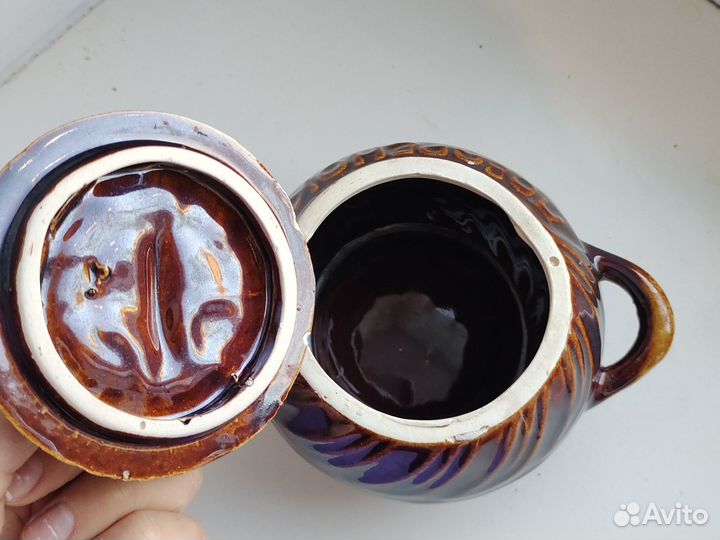 Горшочек глиняный для запекания с крышкой