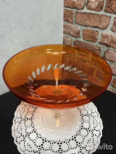 Конфетница цветное стекло СССР