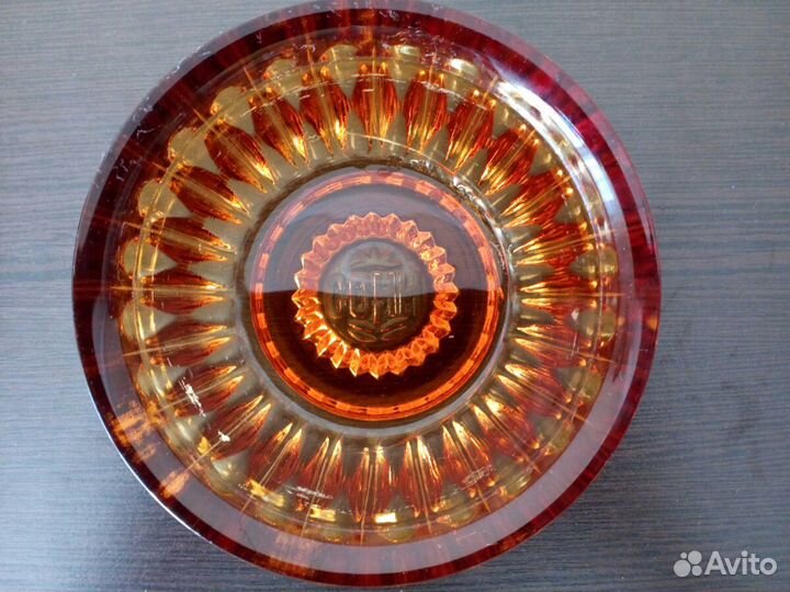 Конфетница вазочка из цветного стекла СССР