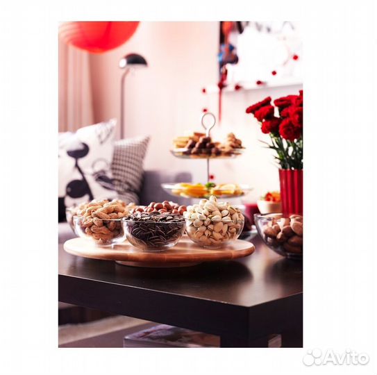 Поднос вращающийся массив дерева Икеа Снудда (ориг