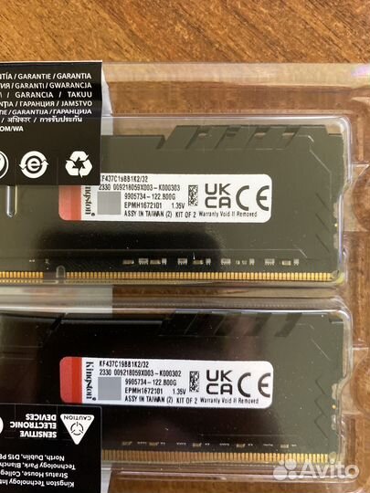 Оперативная память Kingston Fury 2x16Gb DDR4