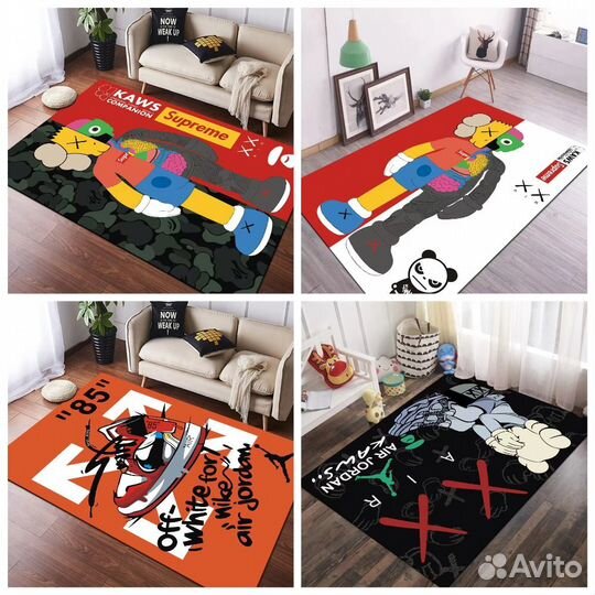 Коврик для ванной Kaws, Chrome Hearts, 50х80