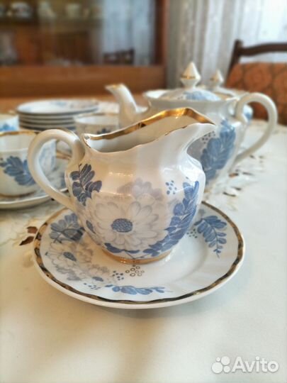 Чайный сервиз вербилки Голубые цветы