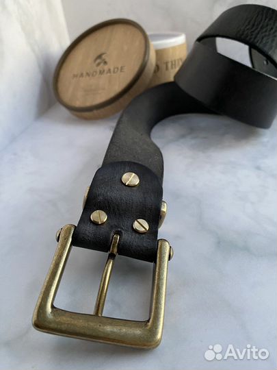 Кожаный ремень графит