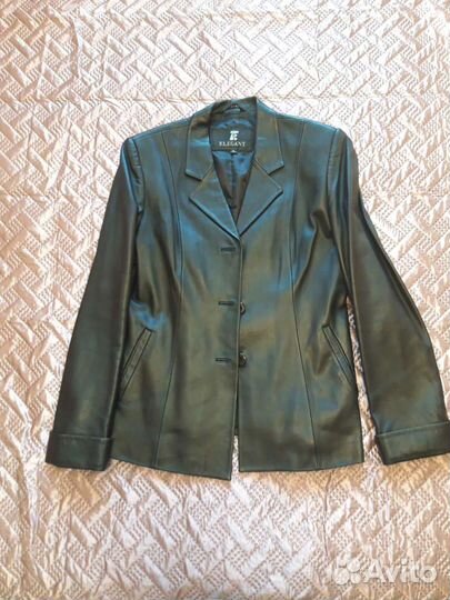 Кожаный пиджак женский