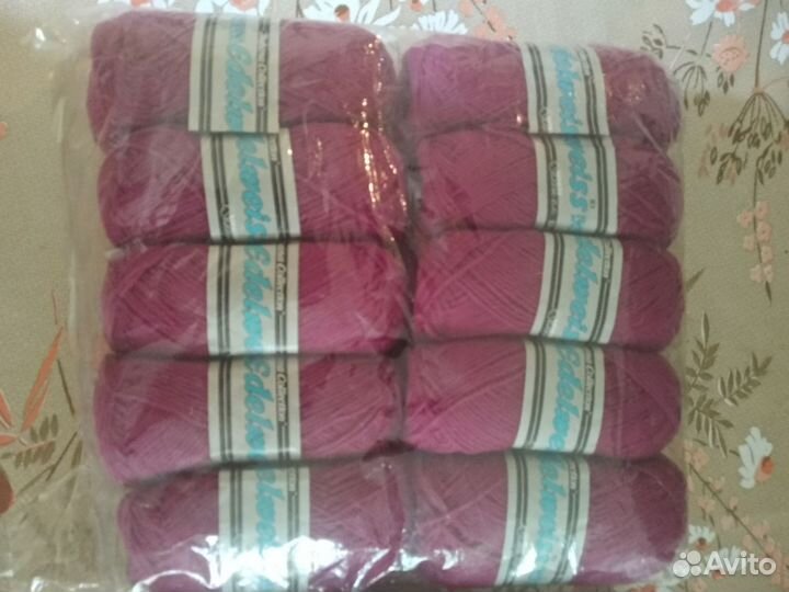 Пряжа темно розовая шерсть СССР
