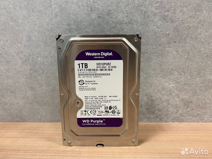 Western Digital Purple, 1 тб, SATA III, 3.5