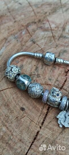 Браслет Pandora с шармами серебро 925 оригинал