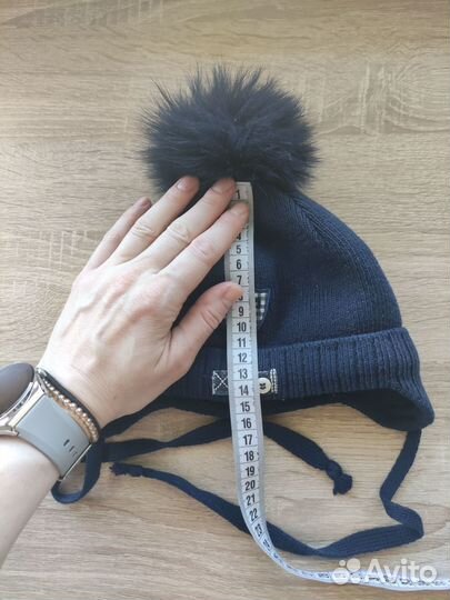 Зимняя детская шапочка на полгода-год