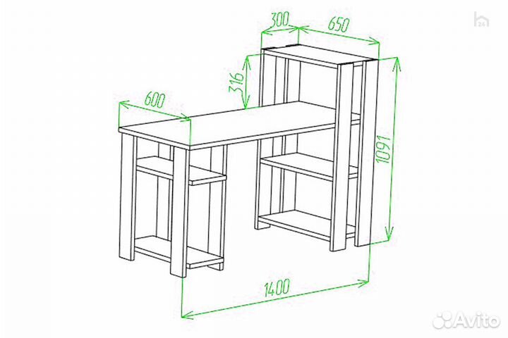 Стол компьютерный Slim стн-110/140 Н