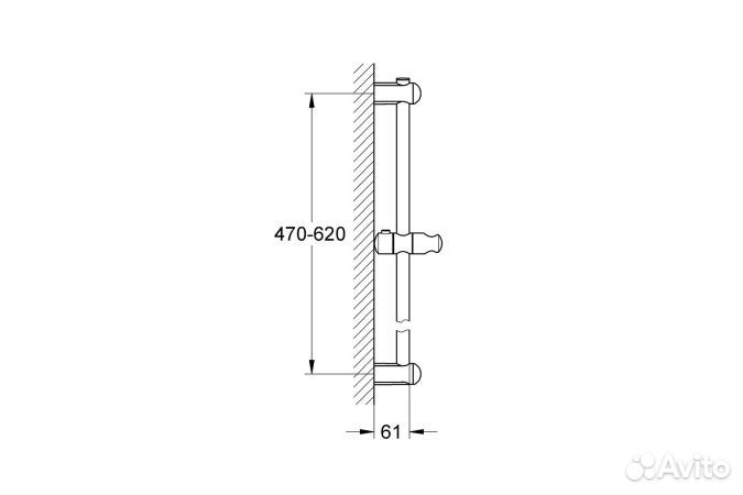 Душевая штанга Grohe 60 см, хром