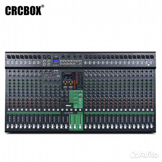 Crcbox XA-32PRO, Аналоговый микшер, 24 микр. входов, 8 стерео входов, 4 группы, 4 шины, 2 FX, Blueto