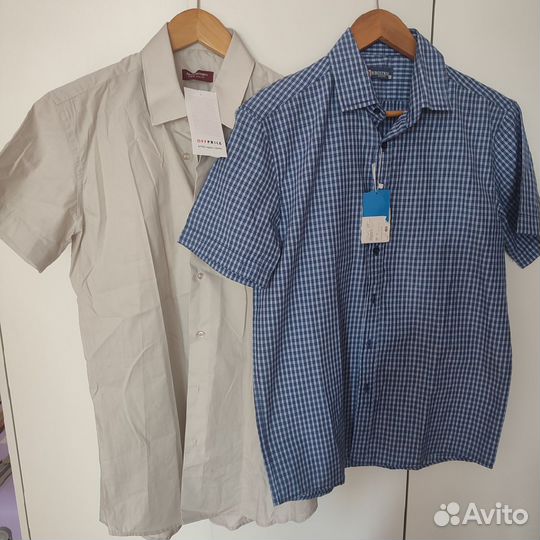 Рубашка с коротким рукавом мужская, новая