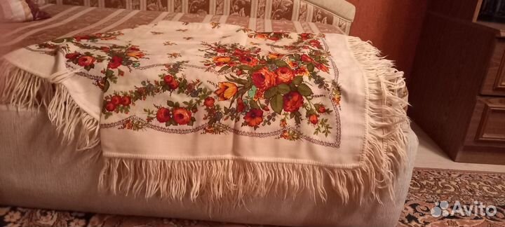 Павловопосадский платок шаль шерсть