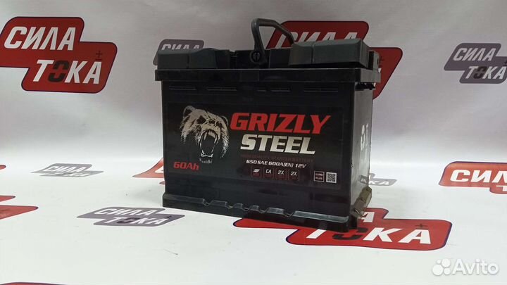 Аккумулятор автомобильный Grizzly 60Ач 600А(сам)