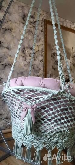 Подвесное плетеное кресло гамак