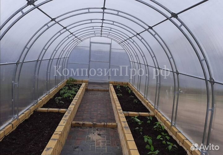 Теплица из поликарбоната Двойная дуга 3х8