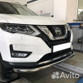 Защита заднего бампера для Nissan X-Trail (T31) 2007-2014, V-все, привод 4х4,4х2 (сталь 2 мм)