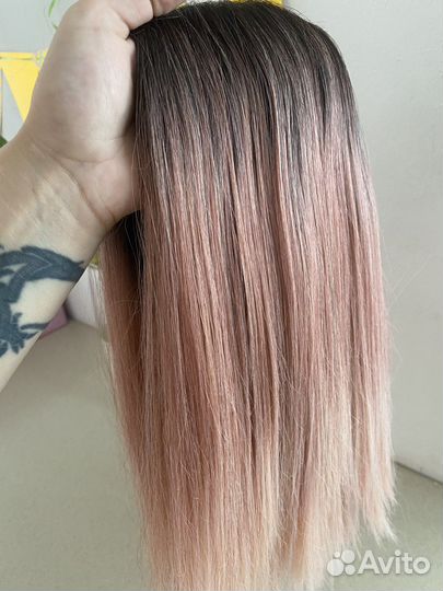 Парик розовый омбре