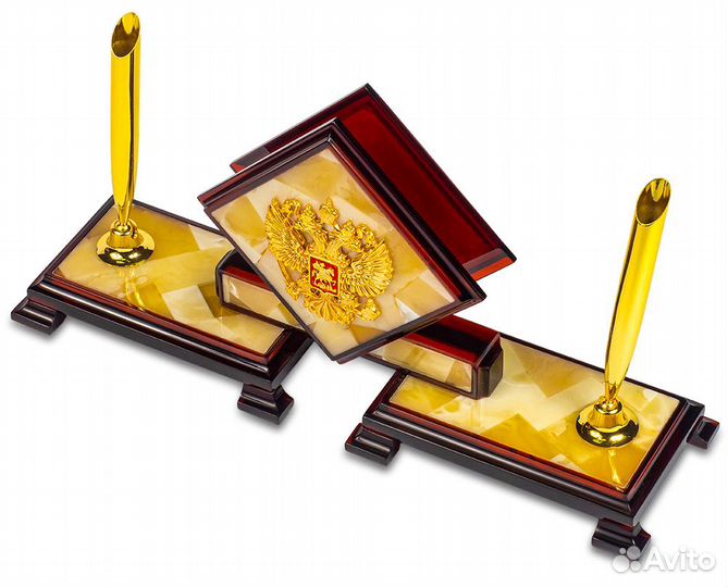 Письменный набор из янтаря 