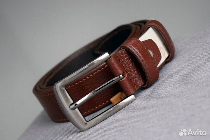 Классический брючный ремень кожа
