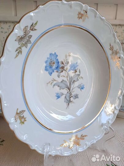 Тарелки Кахла Колокольчики, фарфор ГДР