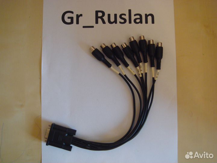 Кабель для видеорегистратора 15pin D-Sub - 8xRCA